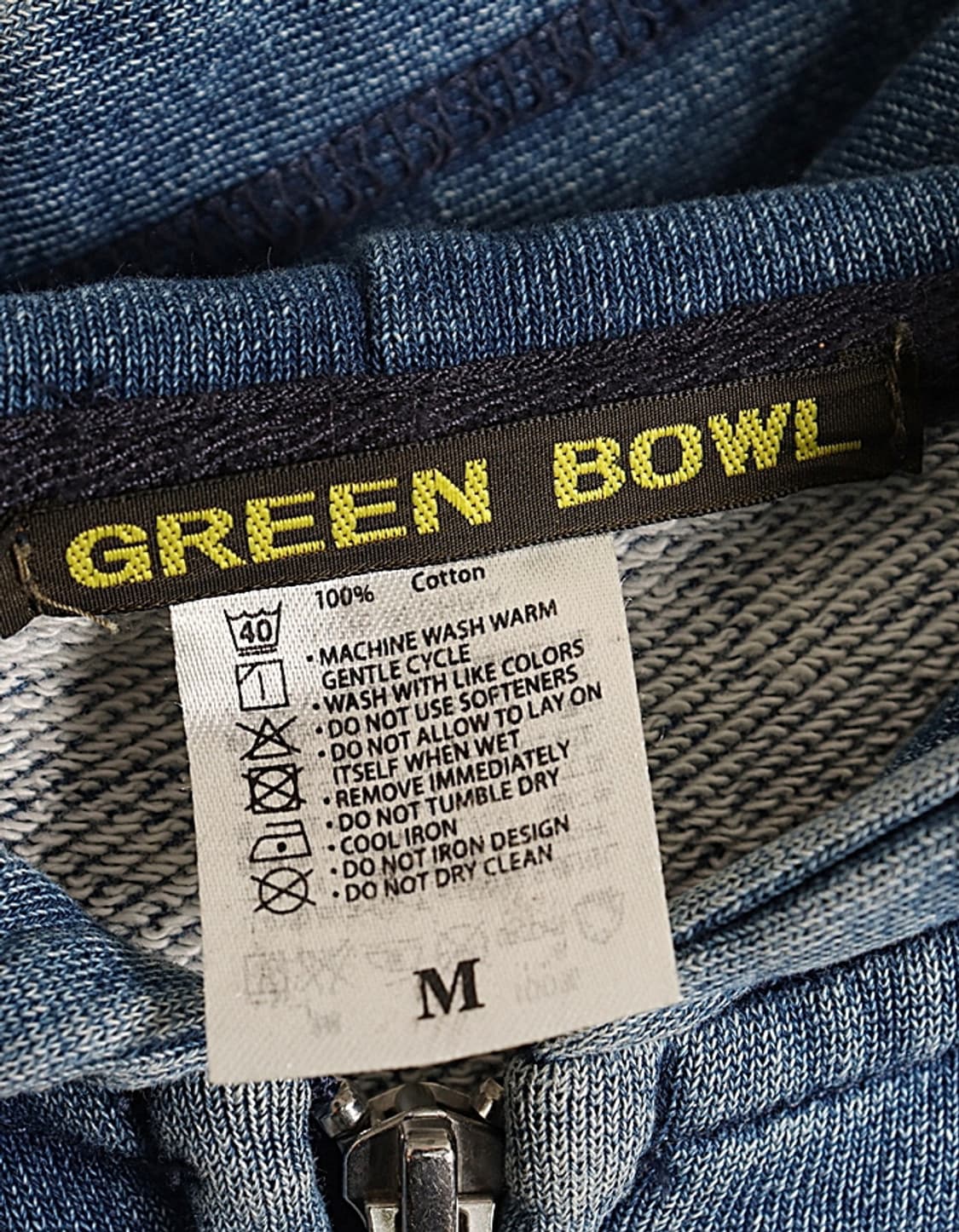  GREEN BOWL Indigo Sweat Zip Hoodie 상품이미지7