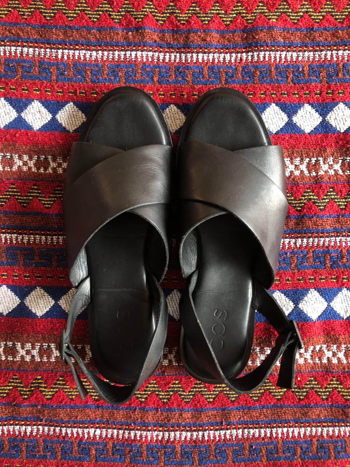 코스 블랙 레더 샌들 245 상품이미지4