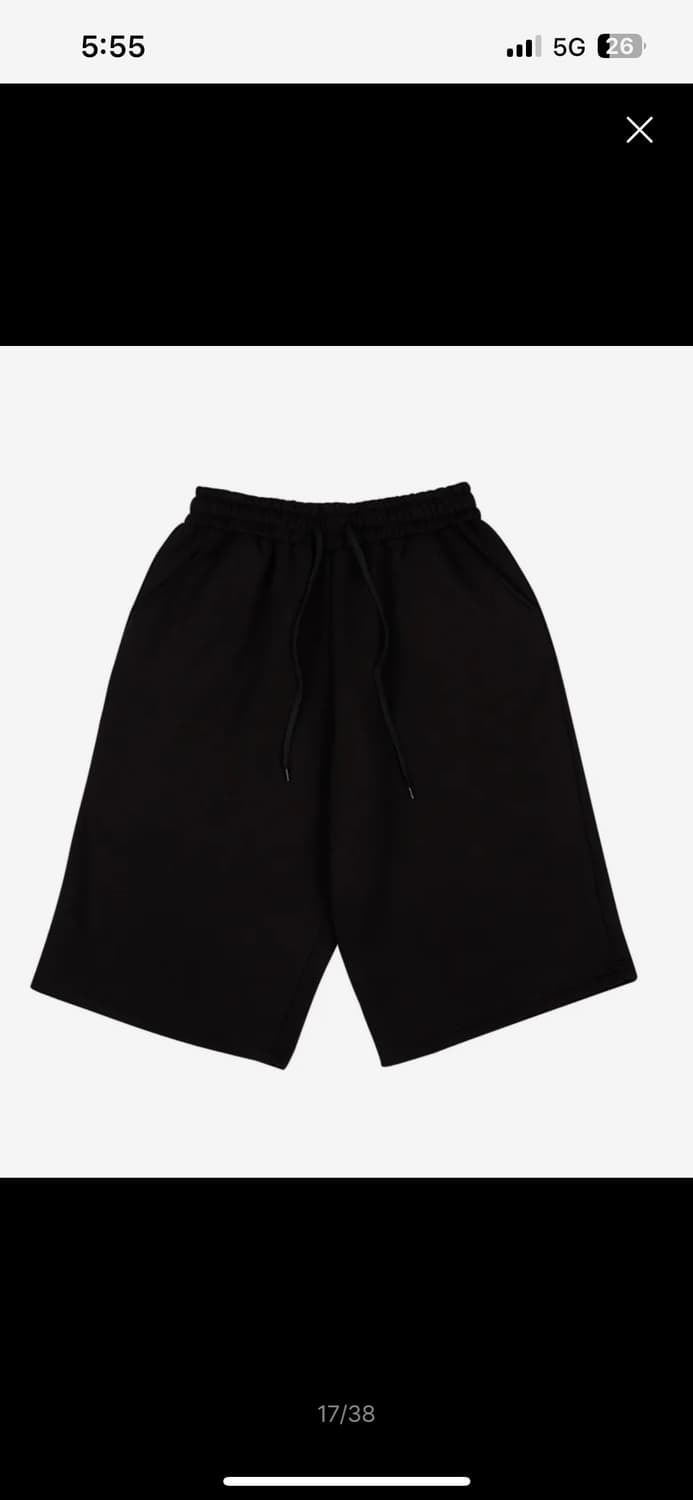 필립페이커 카펜터 버뮤다 스웨트 8부 팬츠 블랙 상품이미지3