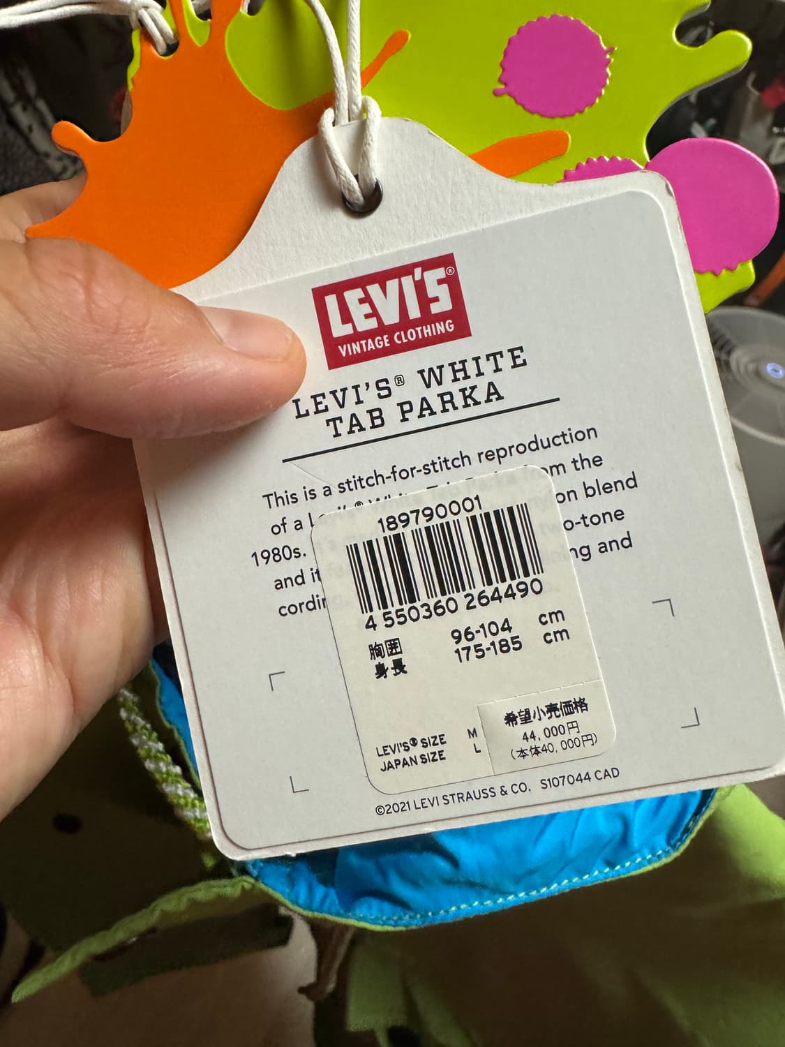 리바이스 화이트탭 마운틴 파카 라임 블루 상품이미지7