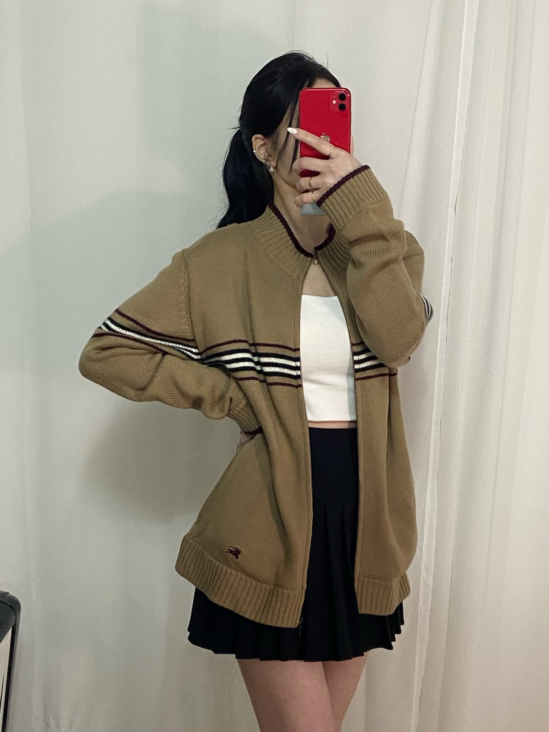 버버리 스트라이프 기마로고 니트 집업
 상품이미지3