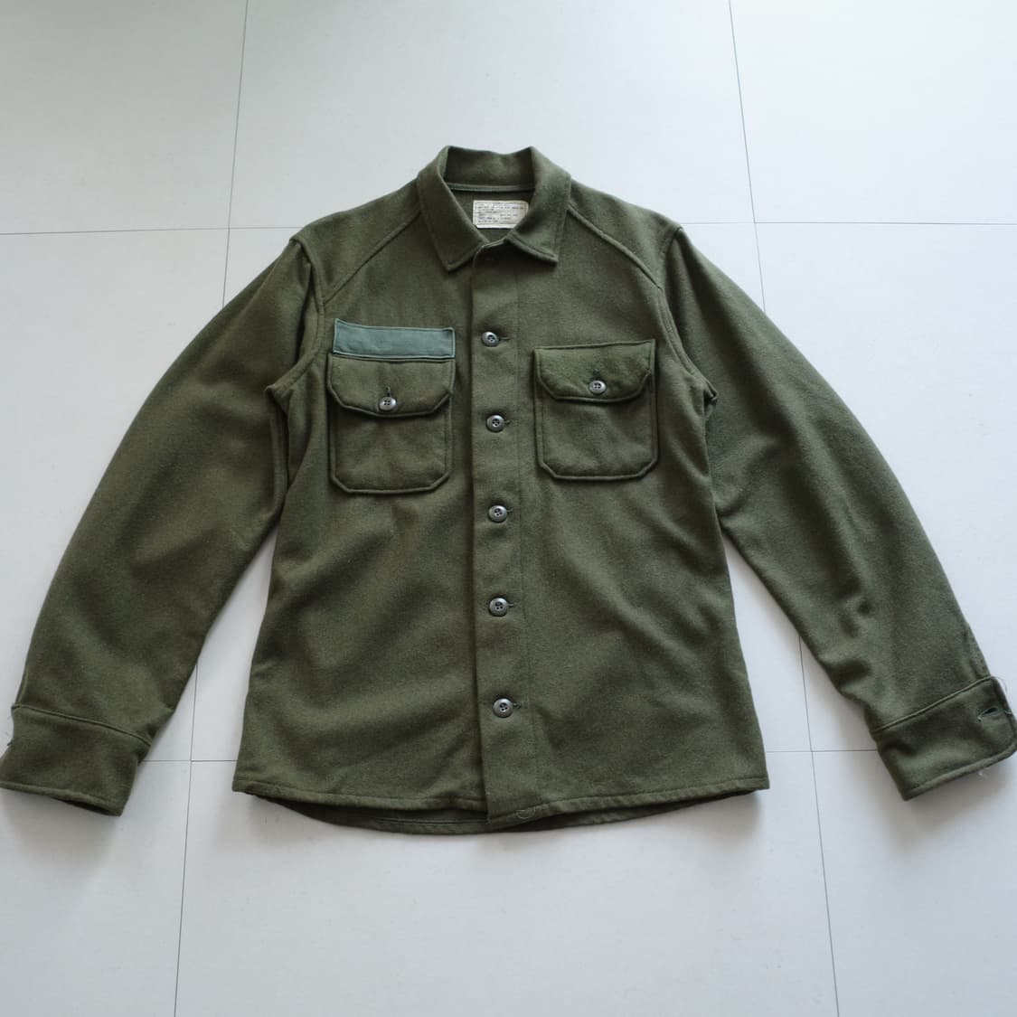 70s 미군 울 필드셔츠 OG108 스몰 빈티지 상품이미지1