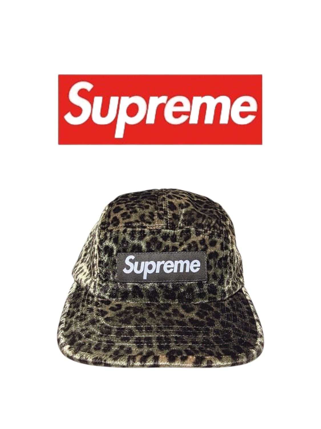 [OS] SUPREME 24SS 슈프림 레오파드 벨벳 캠프캡 올리브 상품이미지1