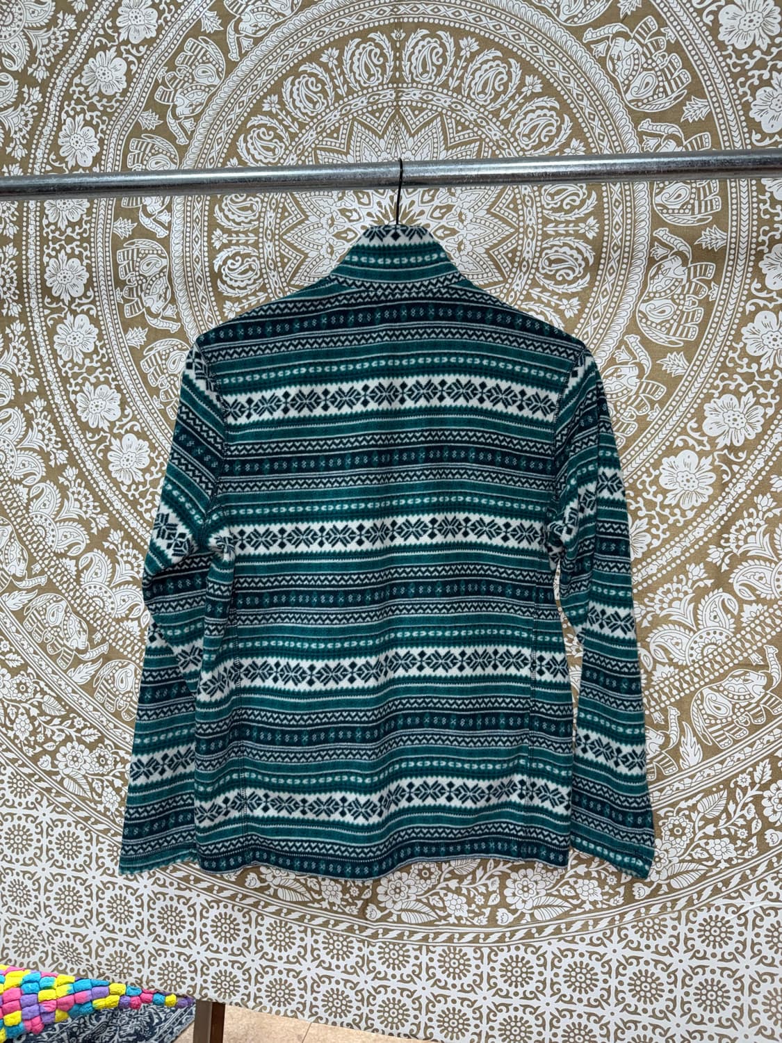 빈티지 그린 에스닉 후리스 상품이미지5