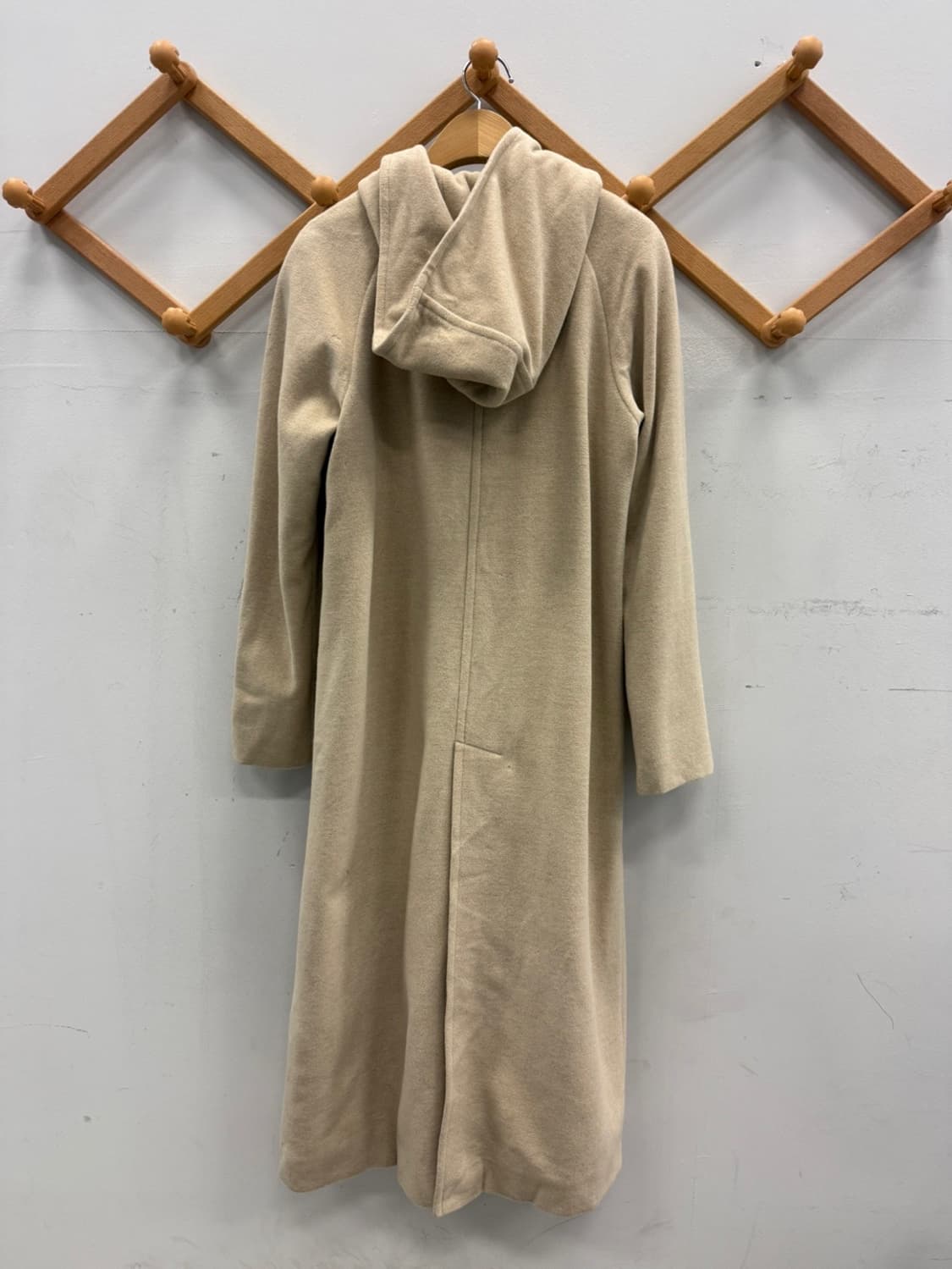 알레그리 알레그리 앙고라 혼방 후드 롱코트 (베이지) 상품이미지5