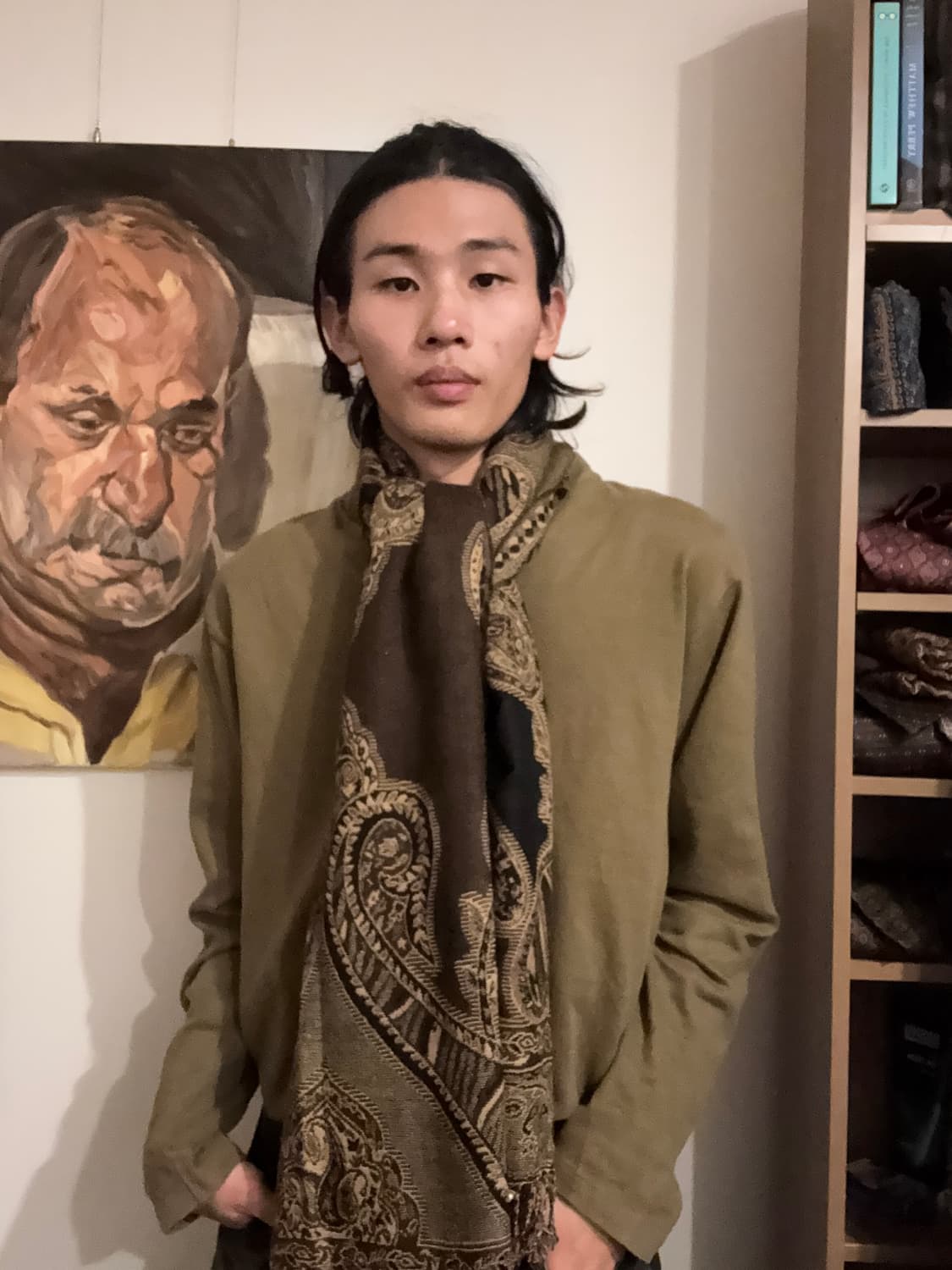 브라운 페이즐리 머플러 상품이미지3