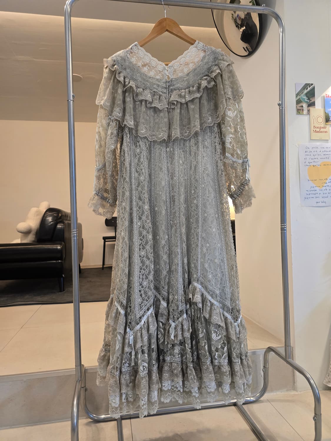 그레이 레이스 원피스 상품이미지6