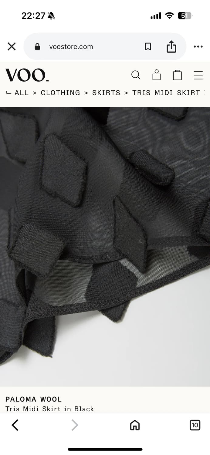 PALOMA WOOL Tris Transparent Skirt – 38  상품이미지5