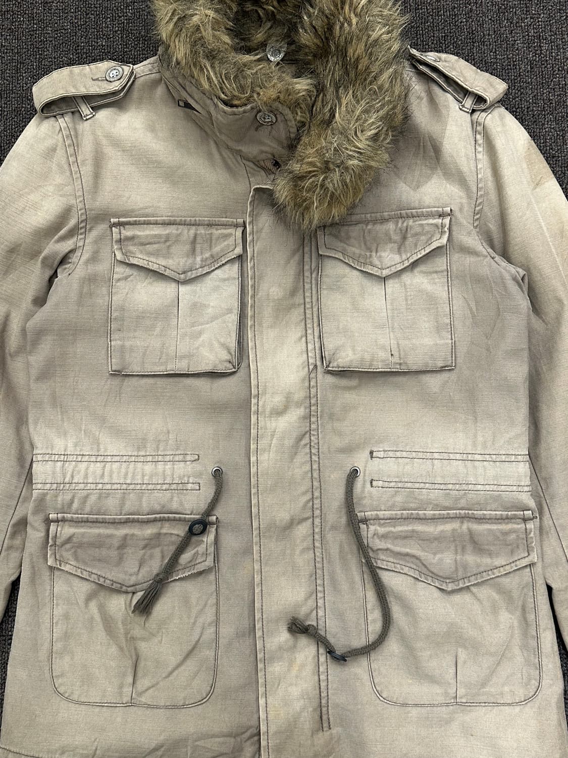 38)Japanese vintage 여성 퍼 후드 야상 자켓 상품이미지4