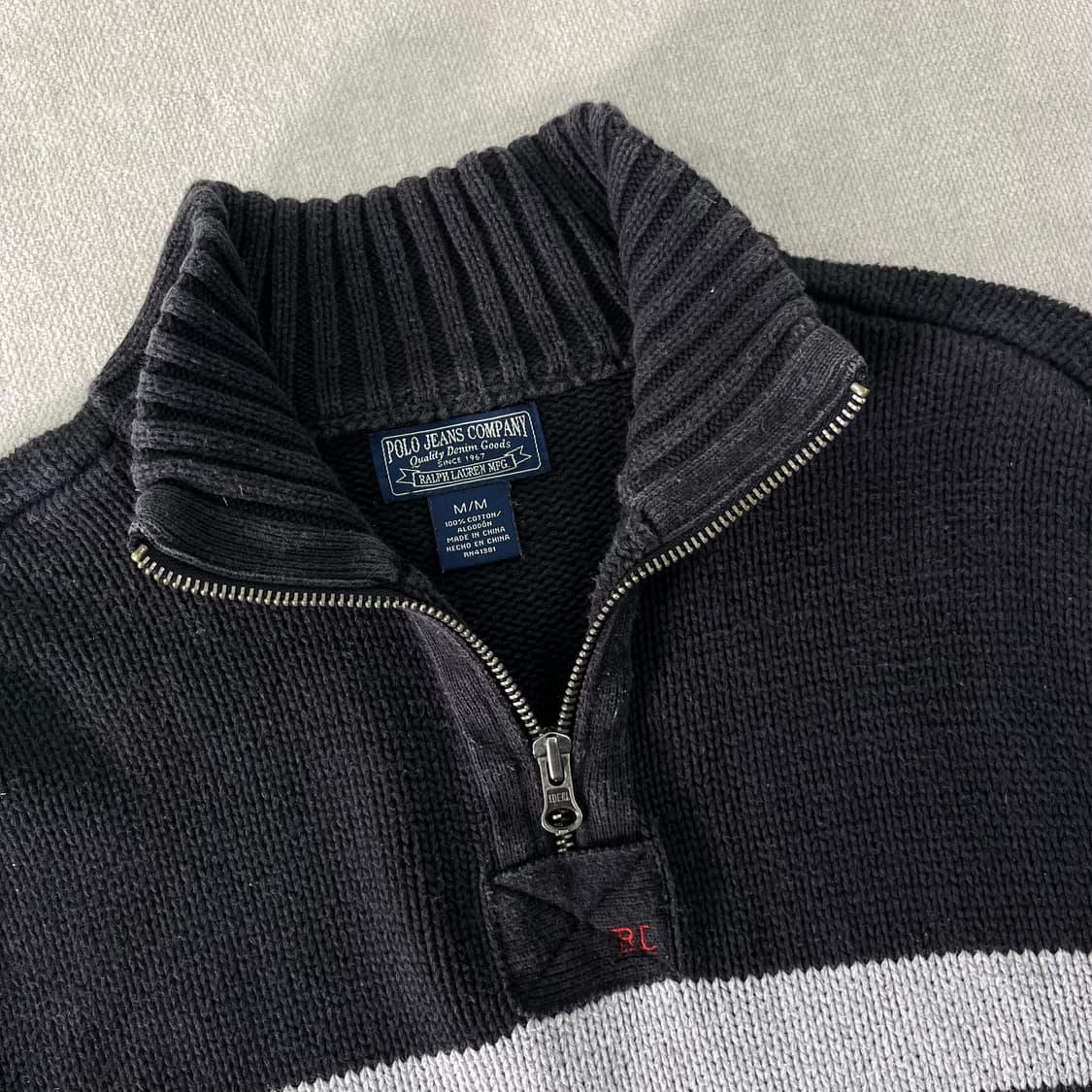95 폴로랄프로렌 진스 코튼 반집업 니트 상품이미지2