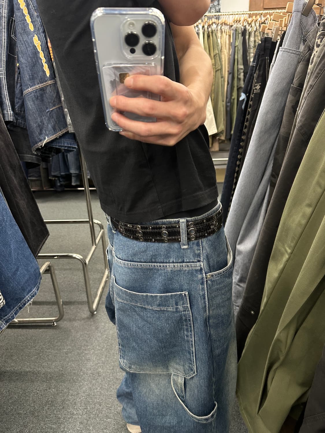 빈티지 펀칭 벨트 블랙 상품이미지6