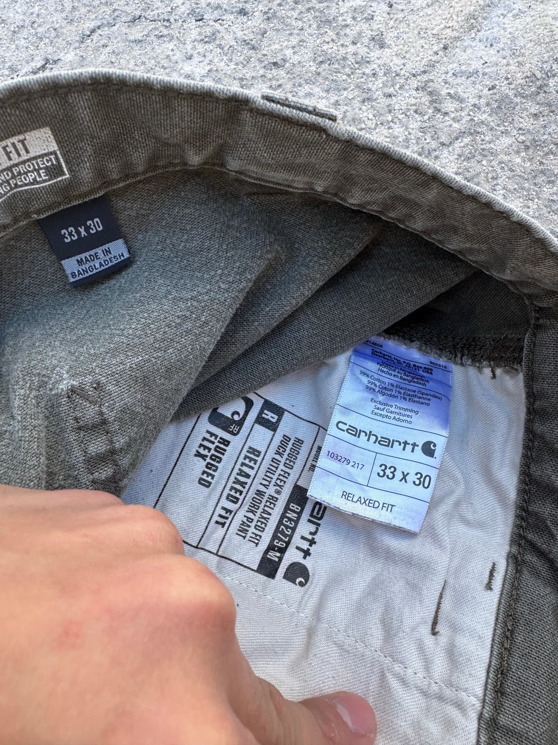 칼하트 헤비 워크 카펜터 팬츠 카키 B126 상품이미지7