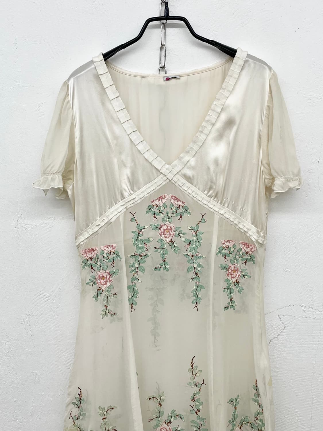 실크 자수 로즈 원피스 상품이미지5