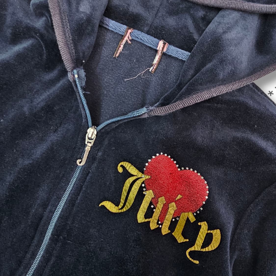 JUICY COUTURE 네이비 벨벳 후드집업 상품이미지4