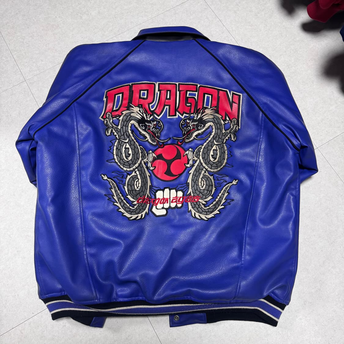 BOOMX 드래곤 레더 바시티 자켓 L 상품이미지6