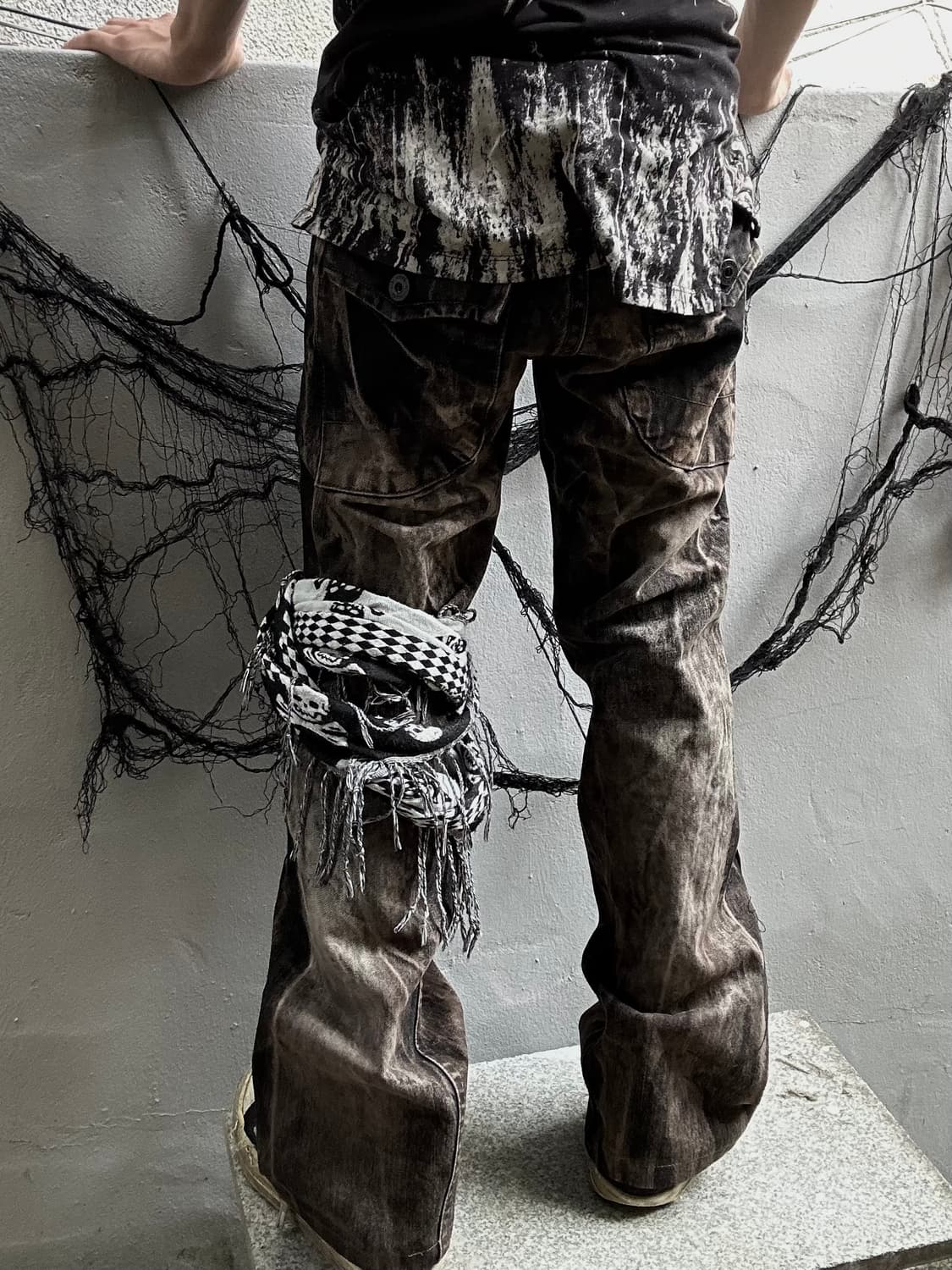 *rare design* 펑크 00s vtg 워싱 부츠컷 데님팬츠  상품이미지2