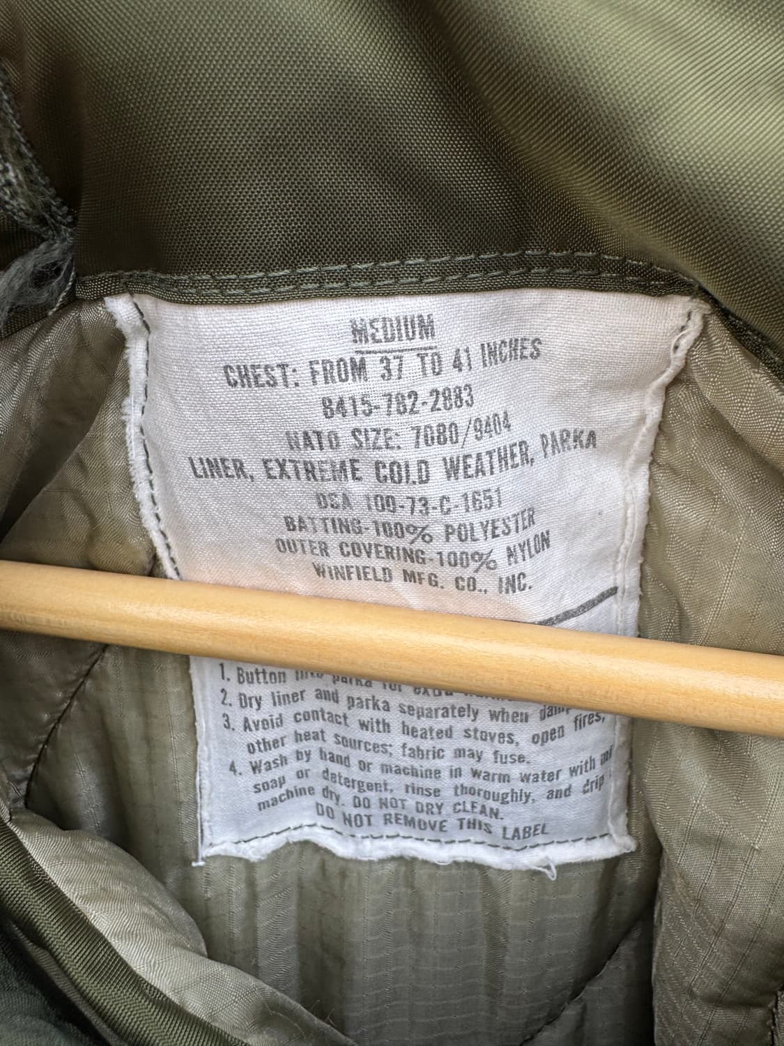 미군 오리지널 m65 피시테일 파카 내피 후드 풀세트  상품이미지7