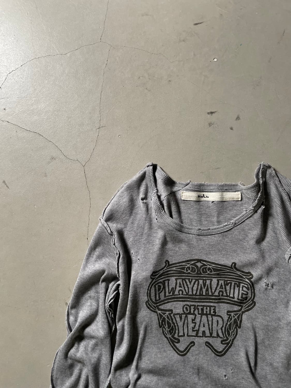 halb Distressed Rib Long Sleeve T-Shirt 상품이미지3