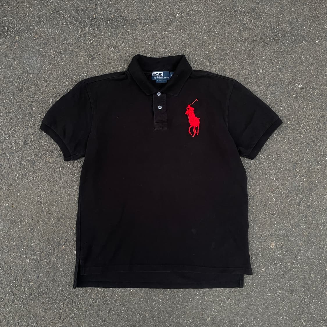 90s 폴로 빅포니 커스텀핏 레드포니 대대장 반팔 카라티 티셔츠 L 상품이미지3