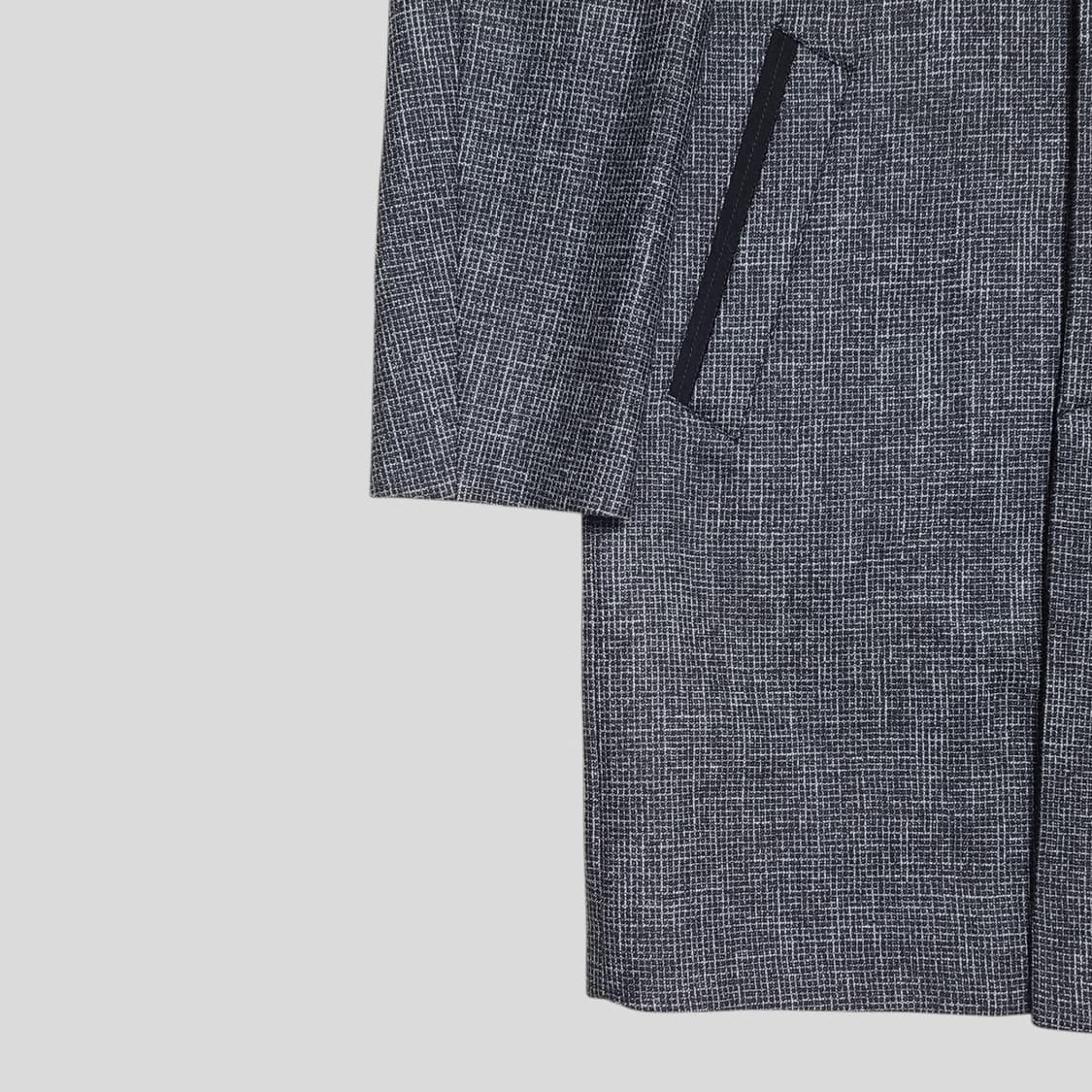 커스텀멜로우 그레이 잔체크 싱글코트 상품이미지2