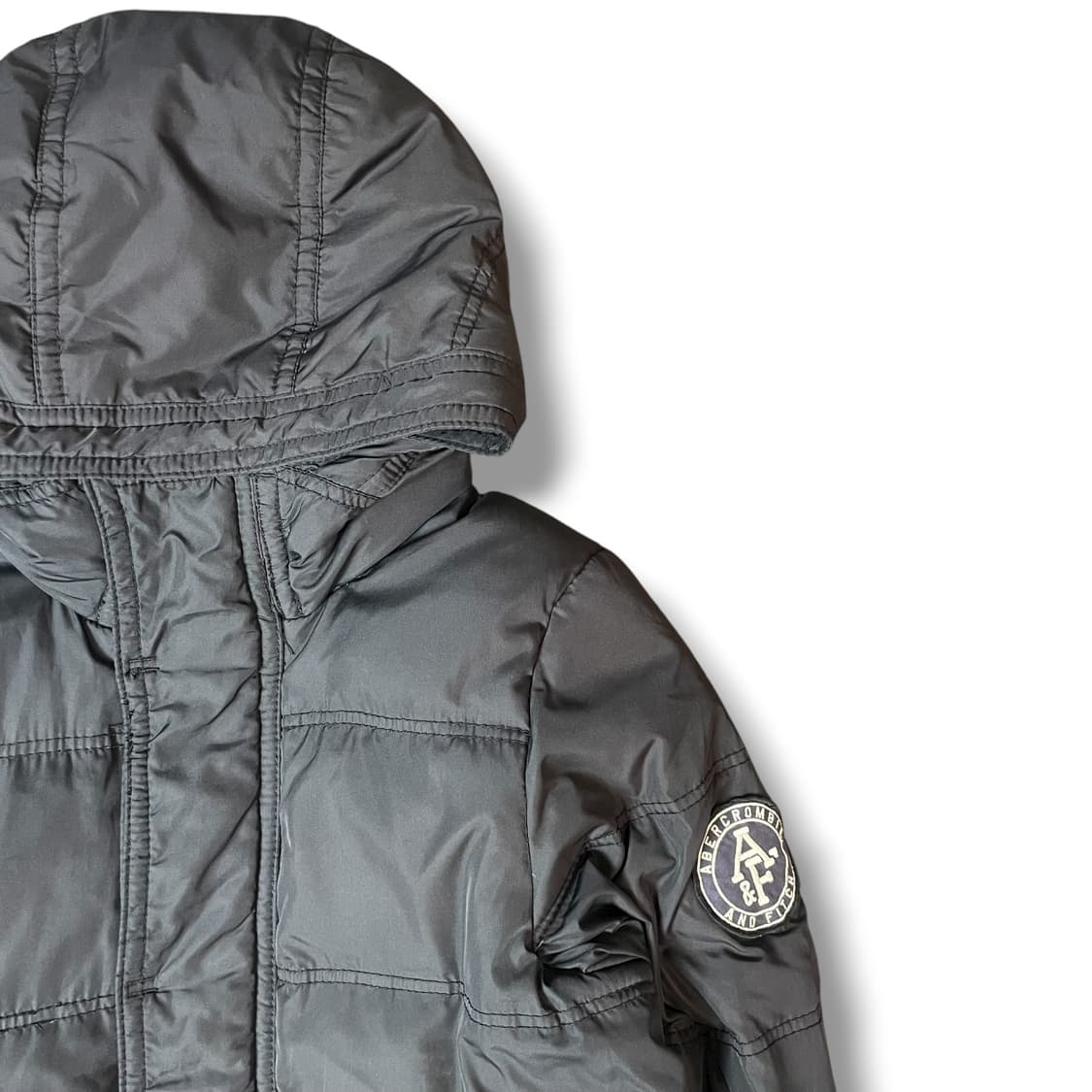 아베크롬비 히든버튼 블랙 푸퍼 패딩 S 상품이미지3