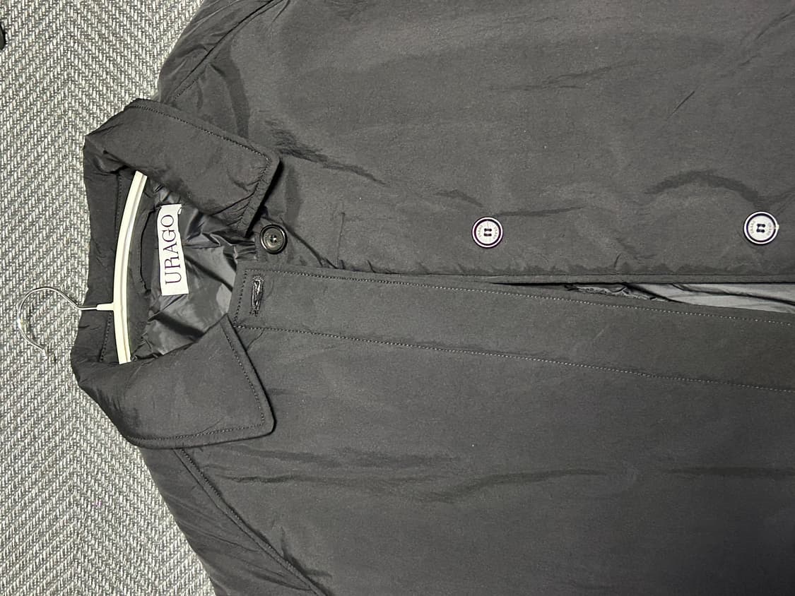 URAGO Raglan padded long coat black 상품이미지5