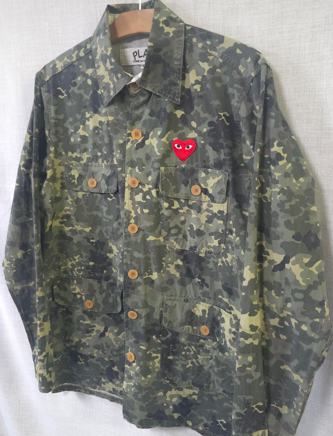 희귀템 아카이브 꼼데가르송 플레이 AD2009 카모플라쥬 워크 자켓 셔츠 상품이미지2