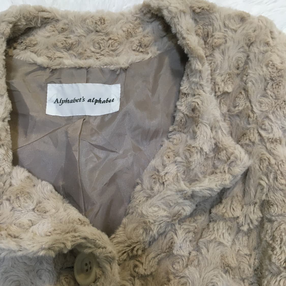 빈티지 아이보리 로즈 퍼 자켓 y2k 스트릿 갸루 펑키 일본빈티지726  상품이미지7