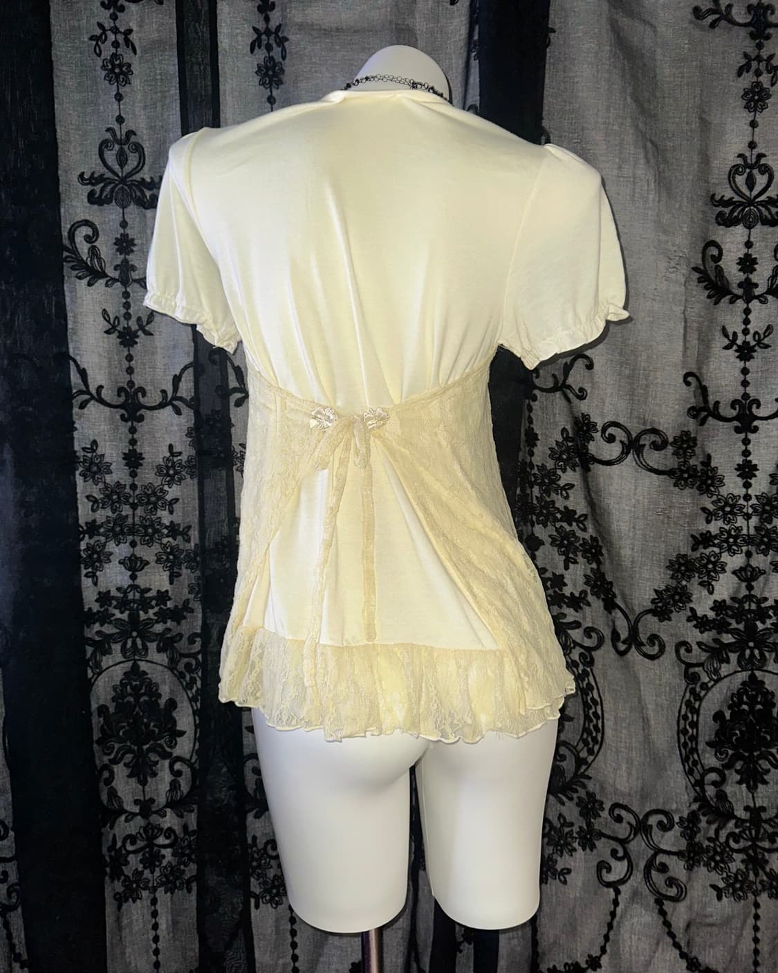 yellow lace Short-sleeve 상품이미지3