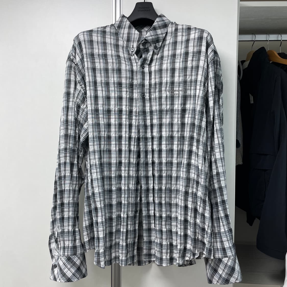 언더마이카 체크 셔츠 블루 블랙(2사이즈) 상품이미지1