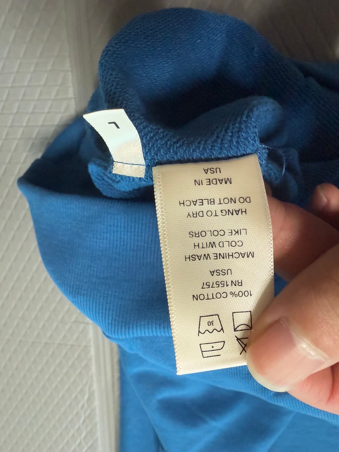 (L) 매드해피 초판 시그니처 후드 블루  상품이미지5