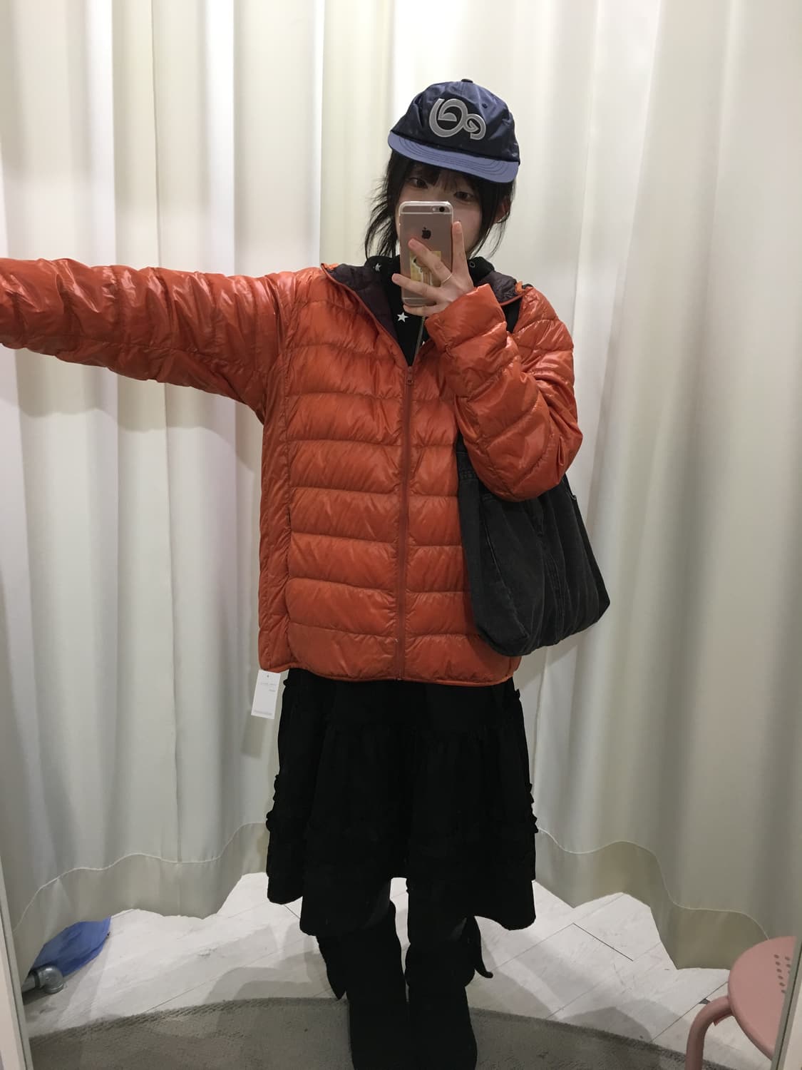 오렌지 오버핏 경량패딩 상품이미지3