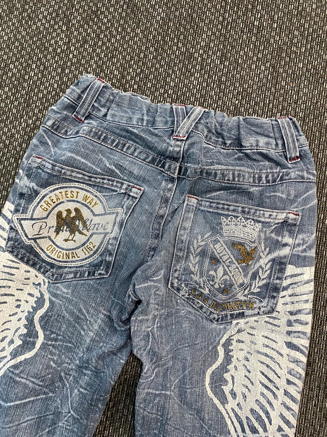 Y2K Back Wings Print Crack Pants 상품이미지8