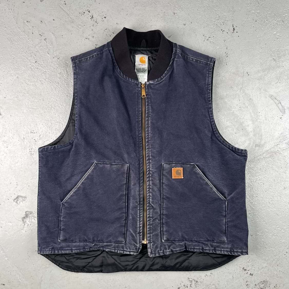 빈티지 칼하트 퀄팅 베스트 미드나잇 네이비 상품이미지2