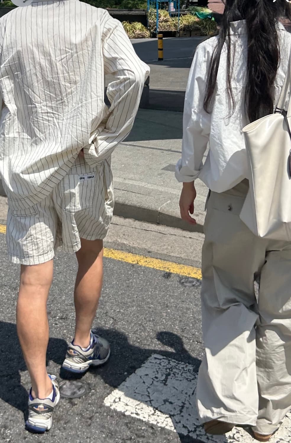스투시 x 테클라 포플린 파자마 쇼츠 핸드 드로운 스트라이프 상품이미지2