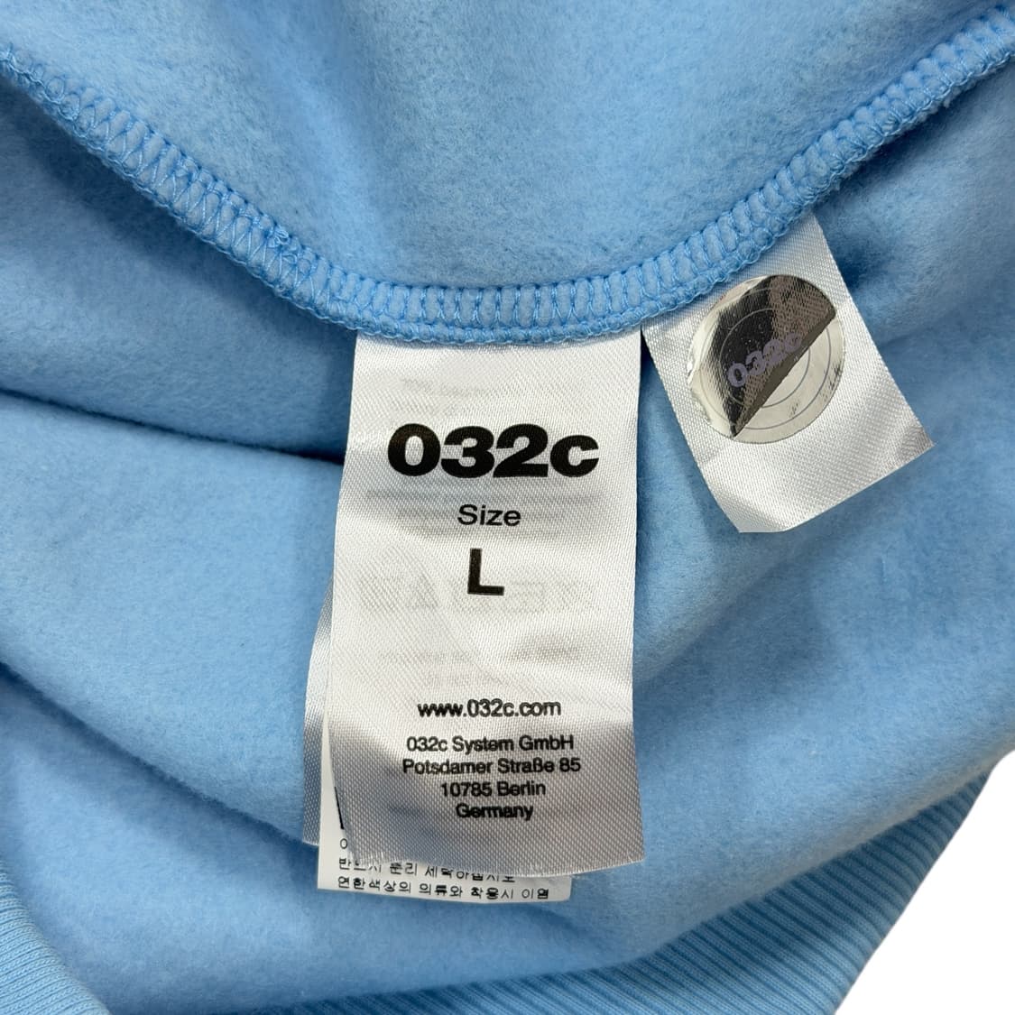 032C 엠브로이드 크루넥 스웻셔츠 기모 맨투맨 블루 L 상품이미지5