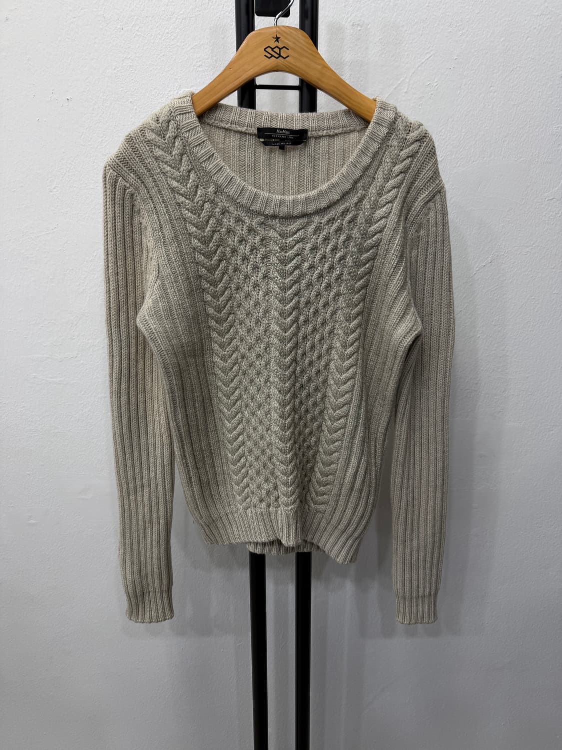 정품) 막스마라 케이블 니트 스웨터 아이보리 L 상품이미지1