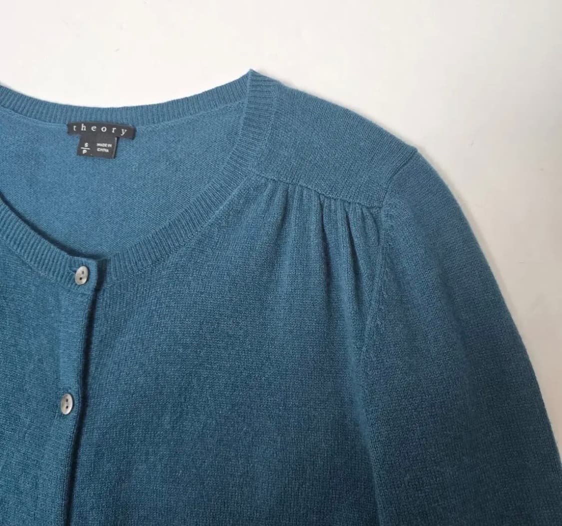 띠어리 theory 청록색 캐시미어 가디건 s 상품이미지3