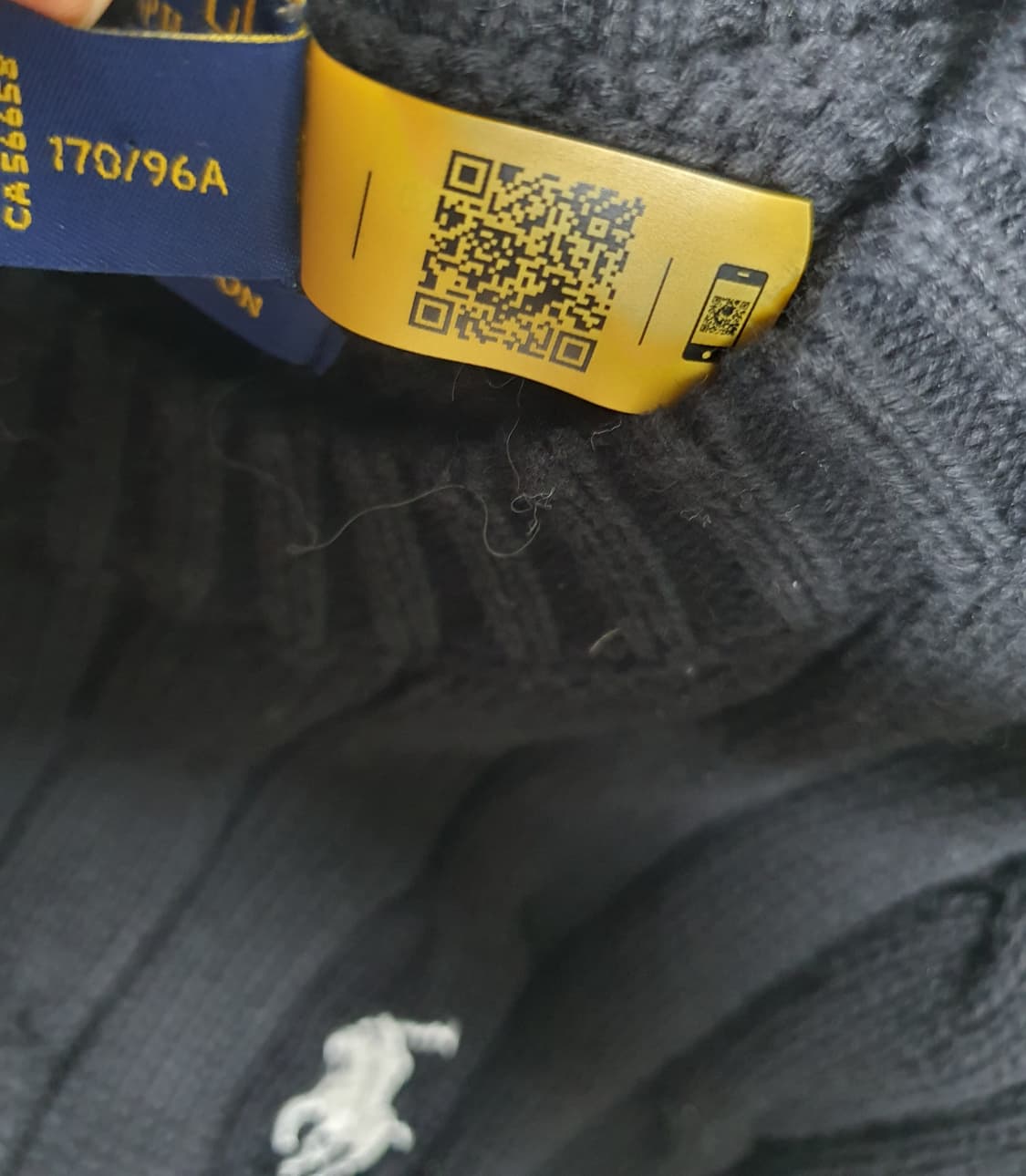 폴로 랄프로렌  꽈배기케이블  블랙 니트 반팔 xs~s 상품이미지6