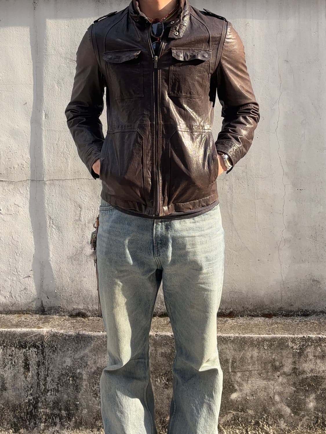 ROTT Brown Real Leather Field Jacket 상품이미지2