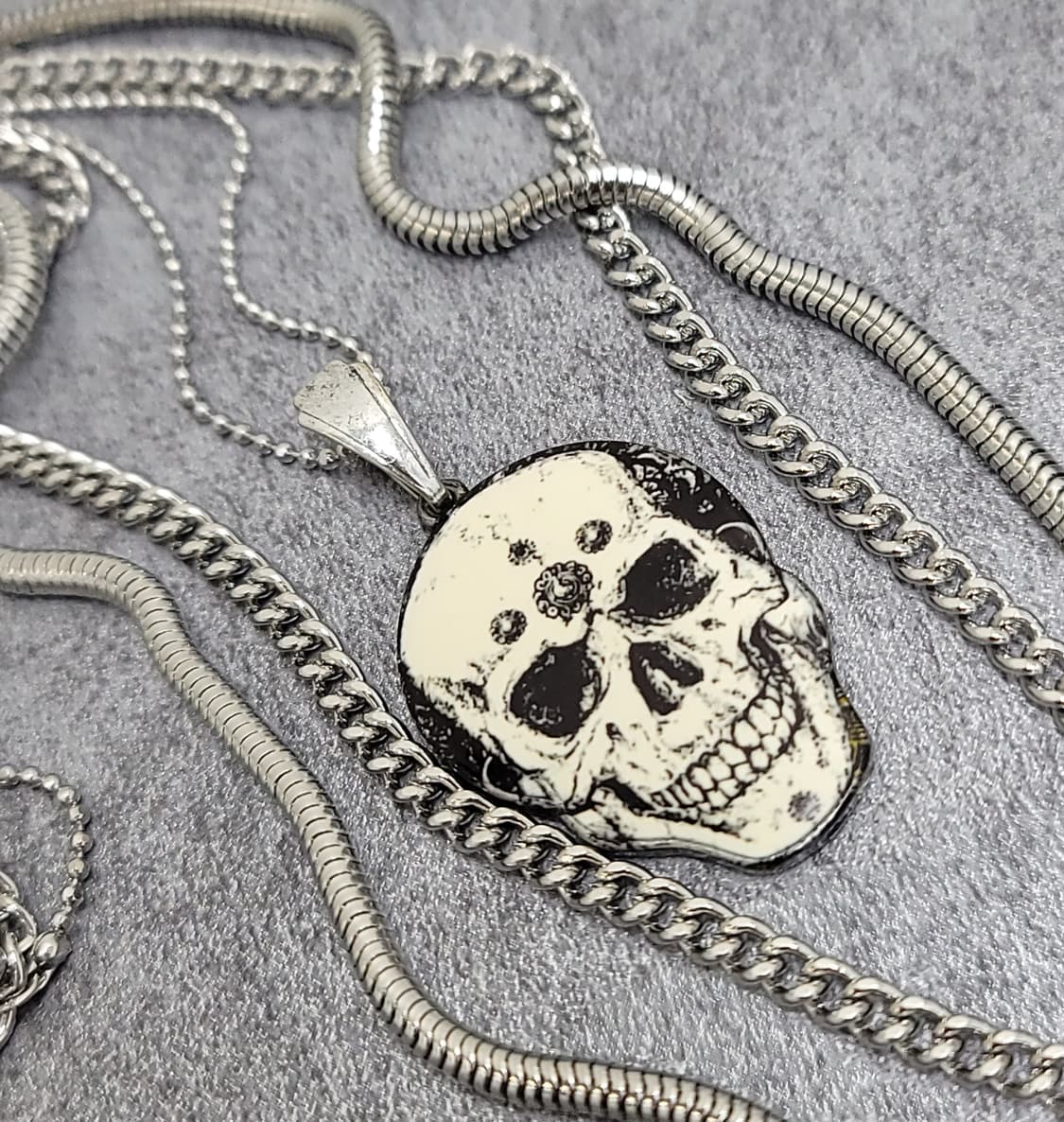 스컬 해골 빈티지목걸이 상품이미지4