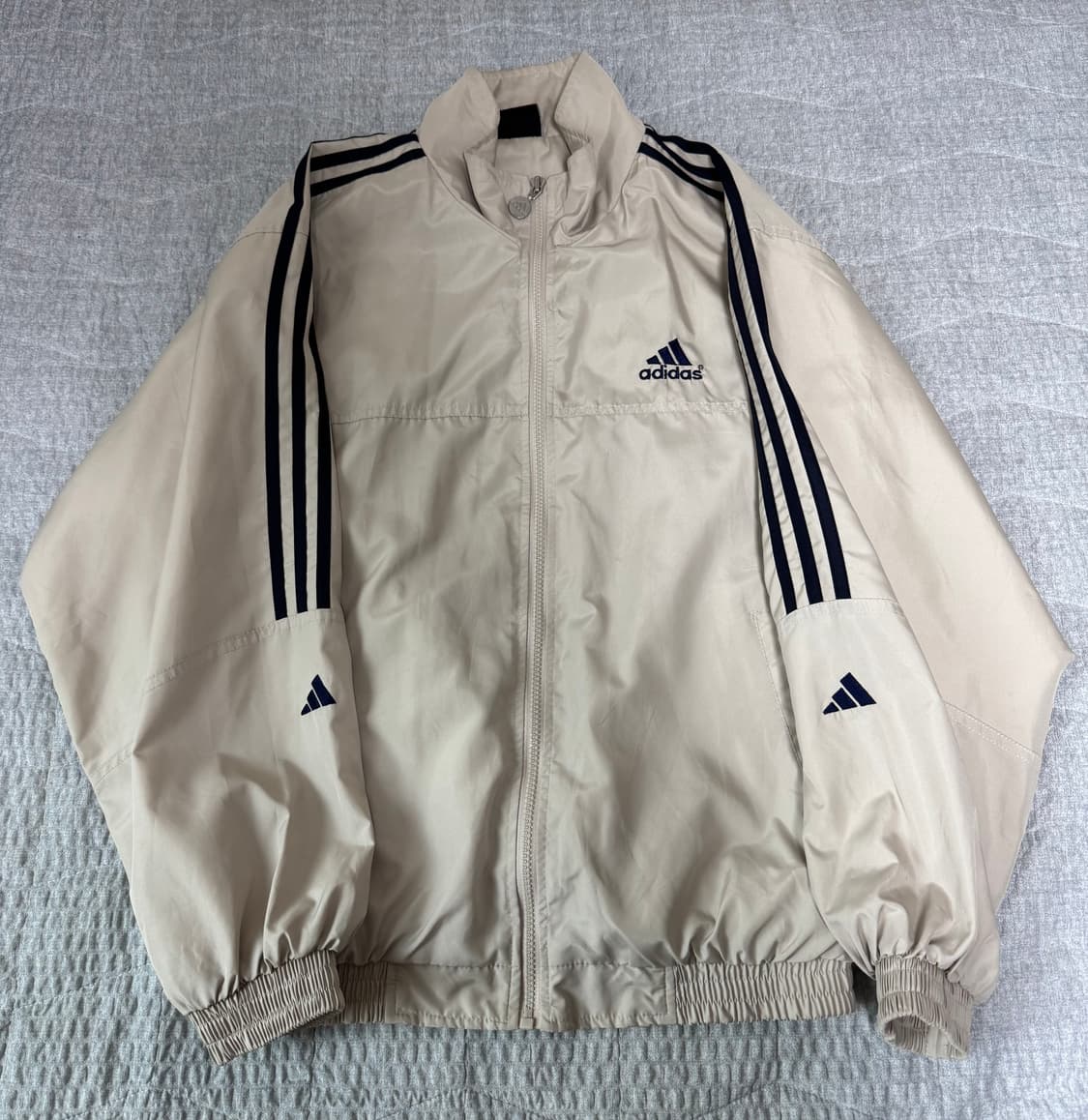 80~00s빈티지 아디다스 삼선 트랙탑 아이보리 바람막이 상품이미지1