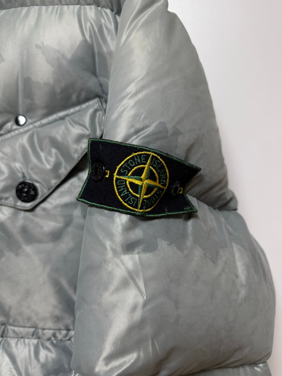 90‘s 빈티지 스톤아일랜드 메탈 쉬머 구스다운 푸퍼 (L) 상품이미지3