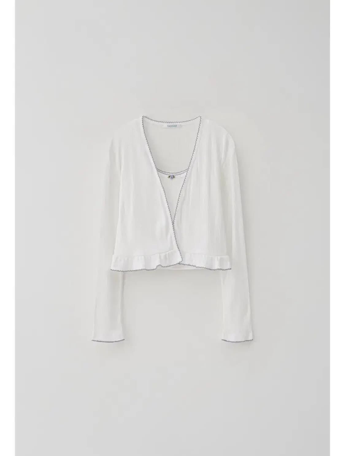 타낫 T/T Flow corsage cardigan set (white) 상품이미지1