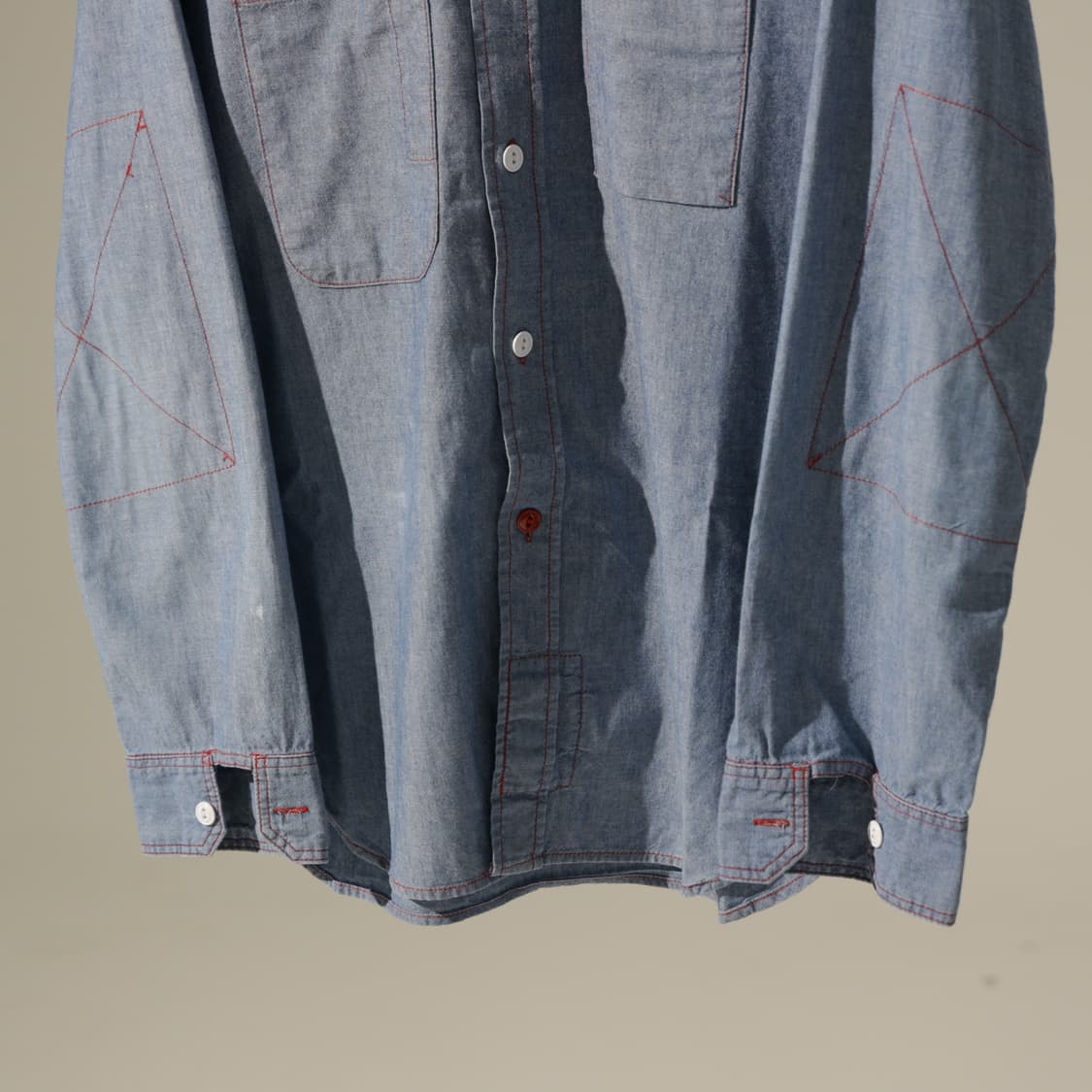 엔지니어드가먼츠 레드 스티치 샴브레이 셔츠 상품이미지4