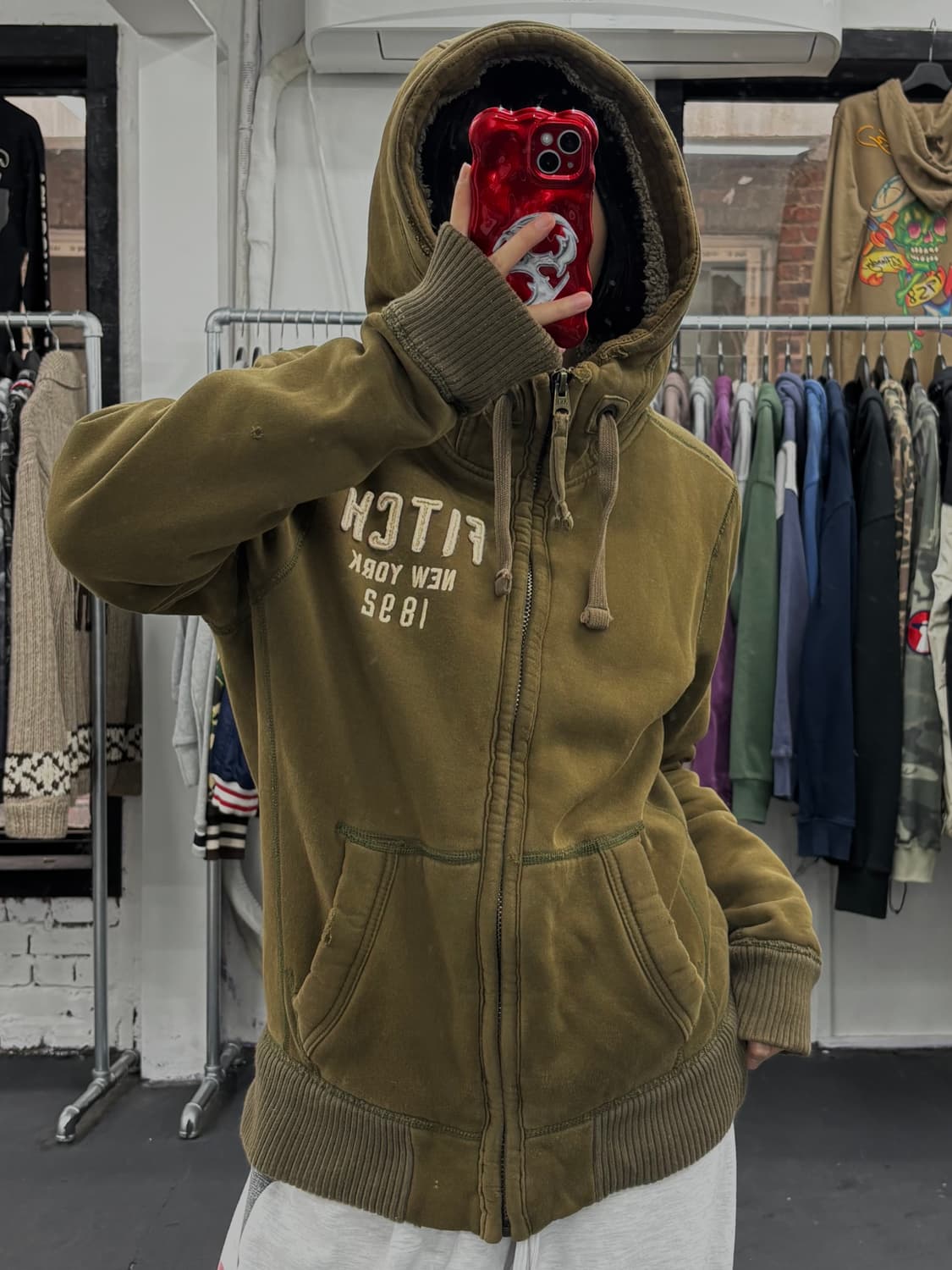 아베크롬비 카키 후드집업 상품이미지1