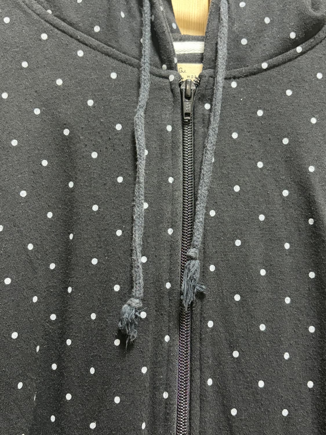 global work 모리걸 도트 후드집업 하구미 스즈코 상품이미지2