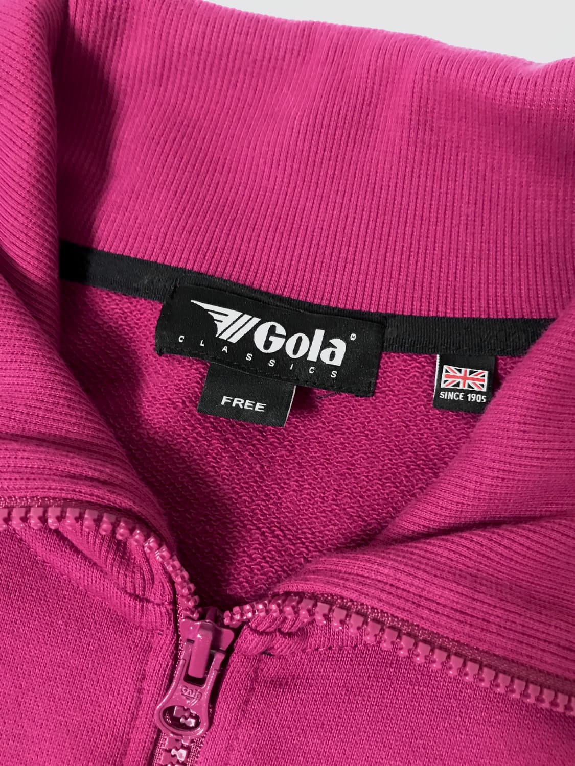 GOLA 로고 세미크롭 져지 카라집업 자주색 상품이미지2