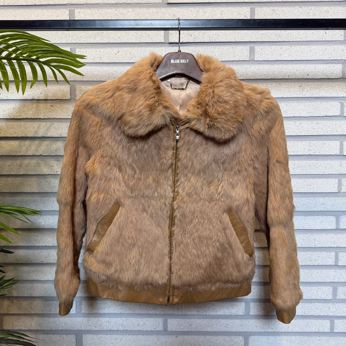 쎄뚜 퍼 봄버자켓 가죽시보리 디테일 브라운 상품이미지2