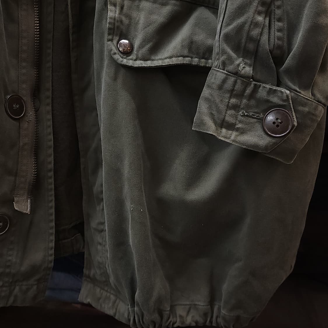 빈티지 프랑스군 m64 밀리터리 모즈파카 올리브 그린 페이딩 108c 상품이미지6